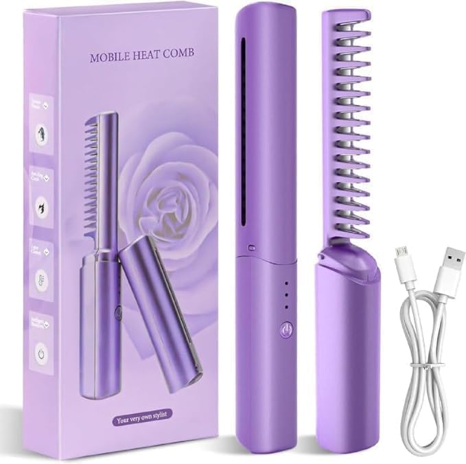 Portable Mini Hair Straightener – Cordless & Rechargeable Hot Comb - Life Vista