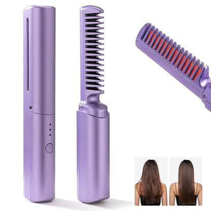 Portable Mini Hair Straightener – Cordless & Rechargeable Hot Comb - Life Vista