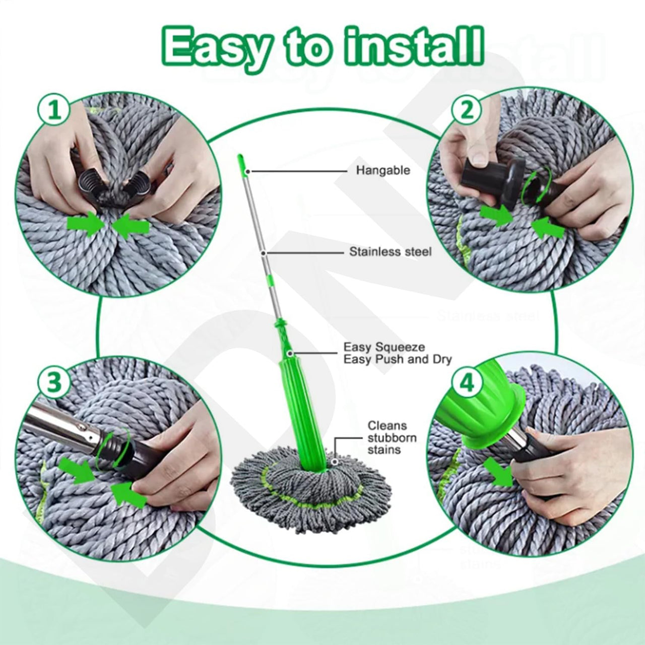 Self-twisting Water Rotating Mop - Life Vista