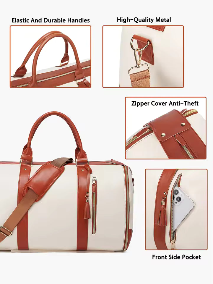 Premium Leather Convertible Garment Bag
