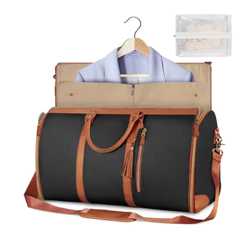 Premium Leather Convertible Garment Bag
